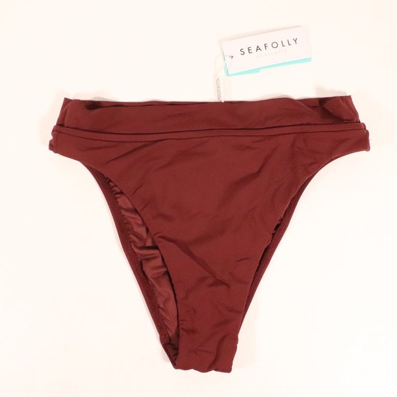 NWT Seafolly X Revolve Active High Rise Bottom in Plum - Picture 5 of 16